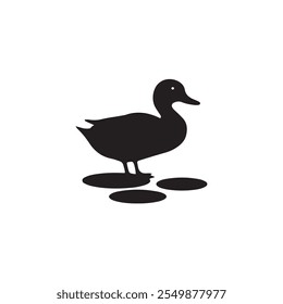 Creative simple Duck silhouette vector Style with white background