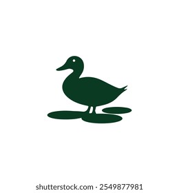 Creative simple Duck silhouette vector Style with white background