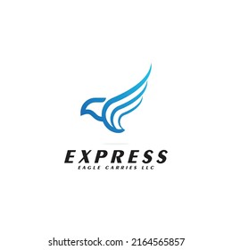 creative simple eagle logo design, hawk logo ideas great for use company, business freight brokers logo delivery con vector template emblems