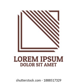 Creative, simple and elegant cube box line triangle logo template in flat design monogram illustration