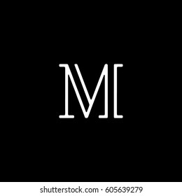 Creative simple elegant fashion brand connected black and white color M MM initial based letter icon logo