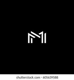 Creative simple elegant fashion brand connected black and white color M MM initial based letter icon logo