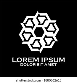 Creative, simple and elegant geometric hexagon logo template in flat design monogram illustration, editable