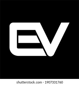 Creative, simple and elegant Initial letter EV logo template in flat design monogram illustration
