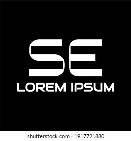 Creative, simple and elegant Initial letter SE logo template in flat design monogram illustration