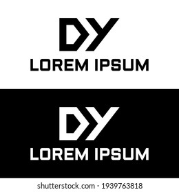 Creative, simple and elegant Initial letter DY logo template in flat design monogram illustration