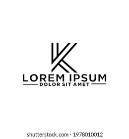 Creative, simple and elegant Initial letter K line logo template in flat design monogram illustration, business company