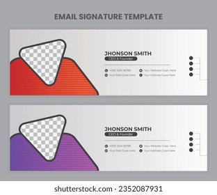 Diseño creativo y sencillo de firma de correo electrónico. Plantilla de firma de correo electrónico del vector.