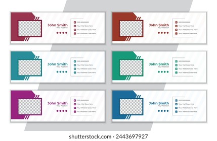 Creative simple email signature or social media cover design template.