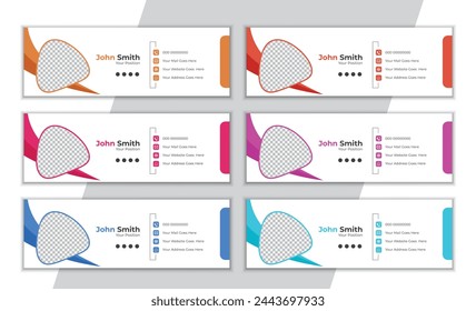 Creative simple email signature or social media cover design template.