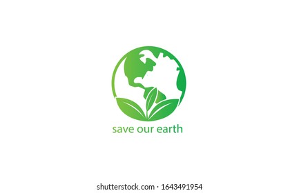 creative simple Environmentally friendly concept, leaf Green city, save our earth, vector designs logo template illustration