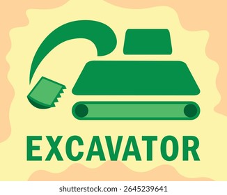 CREATIVE SIMPLE EXCAVATOR VECTOR ART GRAPHICS ILLUSTRATION NEW DESIGN