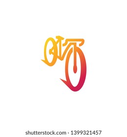 Creative & Simple fast bicycle logo with variant gradient color