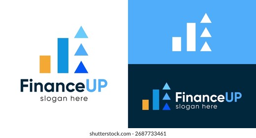 Creative simple finance up logo template. Chart with arrow up for financial management logo design vector illustration.
