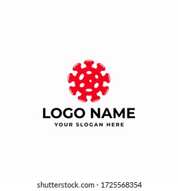 Creative simple flat covid-19 corona virus logo design vector template. Covid 19 icon design for business or corporate identity.