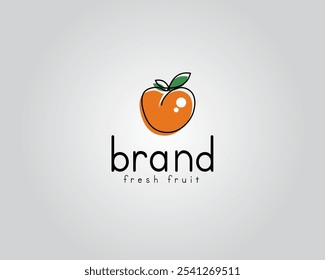 creative simple fruit image accompanied by a leaf logo design