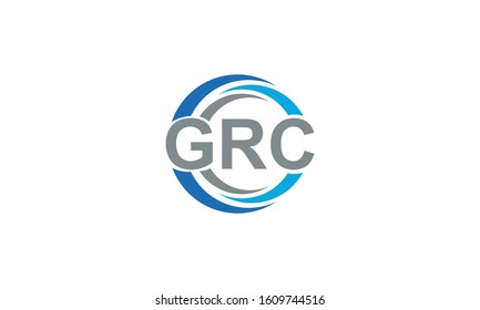 creative simple geometric GRC initial logo template with blue and grey color for any business, company, accounting financial or digital cryptocurrency, blockchain, Vector illustration eps 10 svg
