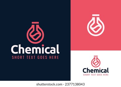 Creative Simple Glass Test Tube Liquid Fluid Chemical Science Logo Design Branding Template