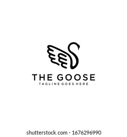 Creative Simple goose sign clean logo design template