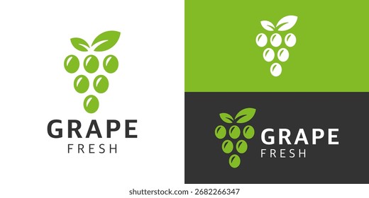 Plantilla de logotipo fresco de uva simple creativa. Ilustración vectorial de diseño de logotipo de viñedo.
