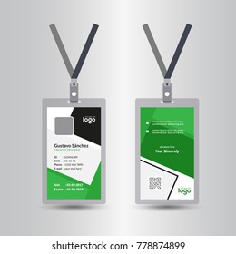 Creative Simple Green & Black Id Card Design Template