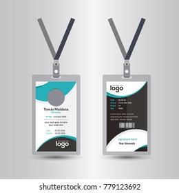 Creative Simple Green & Black Id Card Design Vector Template