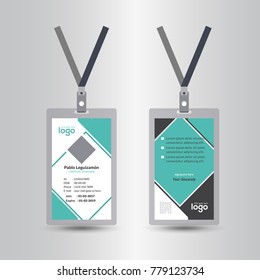 Creative Simple Green & Black Id Card Design Vector Template, staff id card, vector design and text template illustration