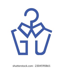 Diseño creativo y sencillo de GV o GU Hanger Logo Concepto adecuado para una tarjeta de la empresa, impresión, digital, tarjeta de identificación, y otros propósitos  