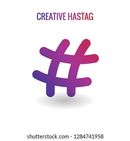 Creative Simple Hashtag Colorful Design - Elements