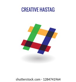 Creative Simple Hashtag Colorful Design - Elements