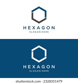 Creative and simple hexagon box logo or geometric cube geometric logo. Logo for business, company, network,technology.