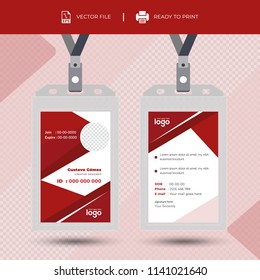 Creative Simple Id Card Design Vector Template.Id Card With Lanyard Set Isolated. Name Tag Holder With Pin Ribbon, Corporate Card Key, Personal Security Badge, Press.