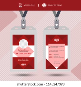 Creative Simple Id Card Design Vector Template.Id card with lanyard set isolated. Name tag holder with pin ribbon, corporate card key, personal security badge, press.