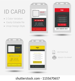 Creative Simple Id Card Design For you security. Vector Template 