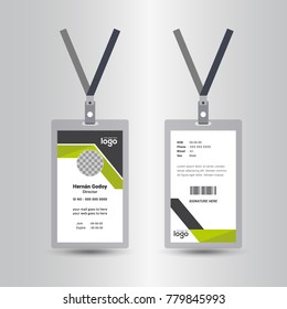 Creative Simple Id Card Design Vector Template, staff id card, vector design and text template illustration