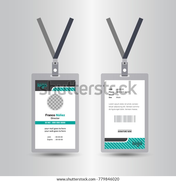 Creative Simple Id Card Design Vector Stock Vector (Royalty Free) 779846020