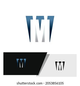 creative and simple initial letter MW or WM logo