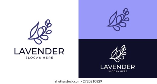 Modelo de logotipo de lavanda simples criativa. Lavanda planta de beleza e flor logotipo design vetor ilustração.