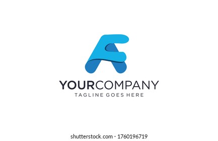 Creative and simple letter AF or FA for icon or company or business logo design vector editable