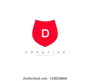 Creative Simple Letter D Shield Design Logo