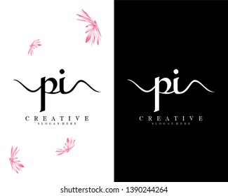 creative simple letter pi, ip logo template vector