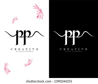 creative simple letter pp, p logo template vector