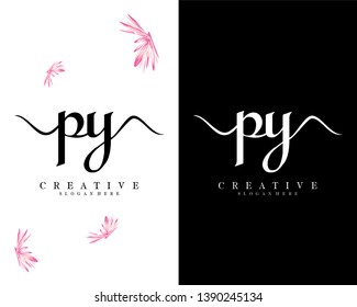 creative simple letter py, yp logo template vector