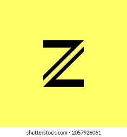 creative and simple letter Z logo design icon. Editable in vector format in yellow and black color