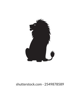 Creative simple Lion silhouette vector Style with white background