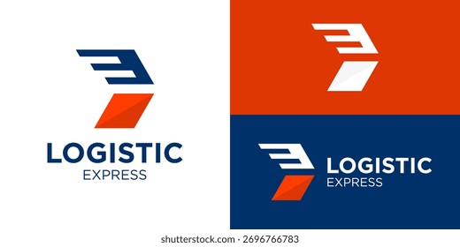 Plantilla creativa del logotipo de Logistic Express simple. Símbolo moderno del servicio de entrega, Ilustración vectorial del diseño del logotipo de la compañía Expedition.