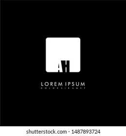 creative simple logo AH letter design in rounded square shape