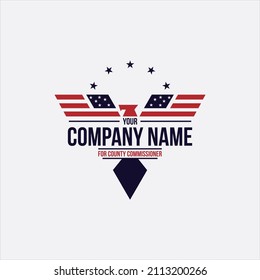 creative simple logo design american eagle flag