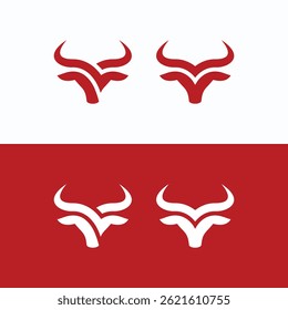 Creative simple logo design bull head abstract