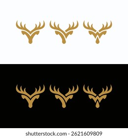 Creative simple logo design deer head abstract